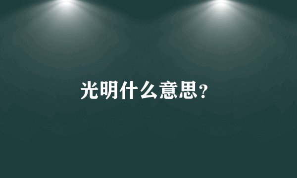 光明什么意思？