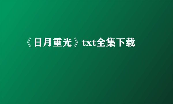 《日月重光》txt全集下载