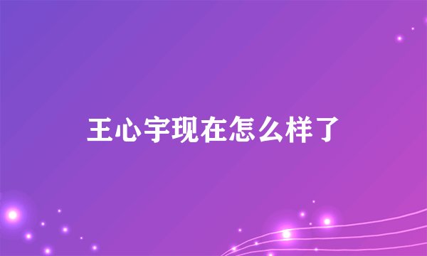 王心宇现在怎么样了