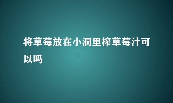 将草莓放在小洞里榨草莓汁可以吗
