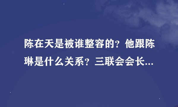 陈在天是被谁整容的？他跟陈琳是什么关系？三联会会长很坏吗？