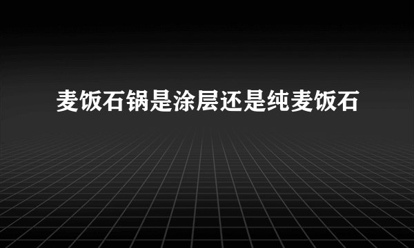 麦饭石锅是涂层还是纯麦饭石