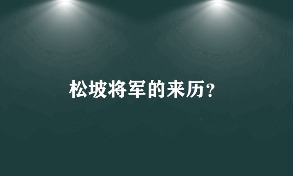 松坡将军的来历？
