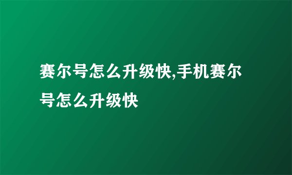 赛尔号怎么升级快,手机赛尔号怎么升级快