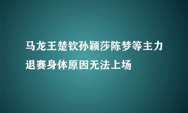 马龙王楚钦孙颖莎陈梦等主力退赛身体原因无法上场
