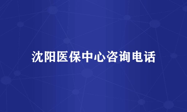 沈阳医保中心咨询电话