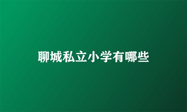 聊城私立小学有哪些