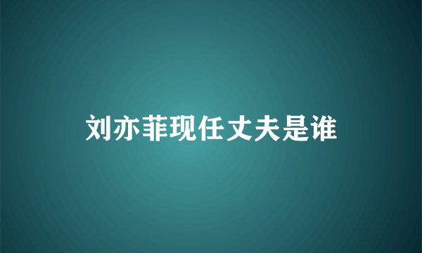 刘亦菲现任丈夫是谁