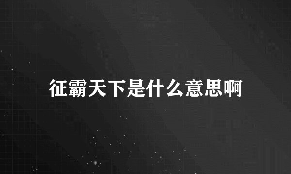 征霸天下是什么意思啊