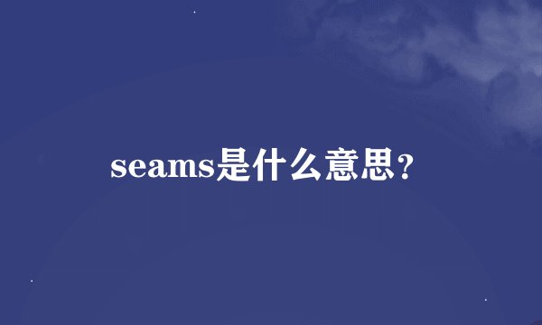 seams是什么意思？