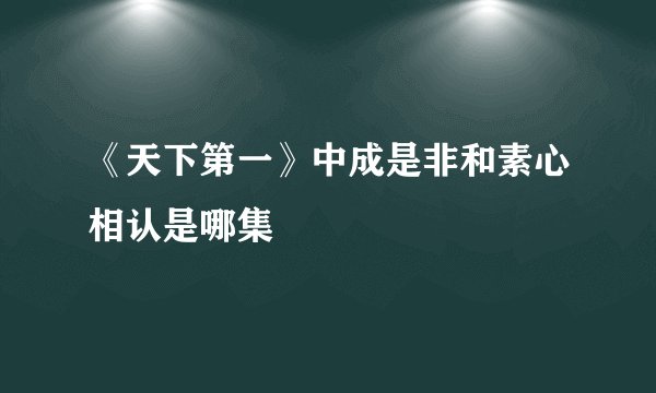 《天下第一》中成是非和素心相认是哪集