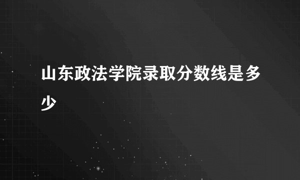 山东政法学院录取分数线是多少