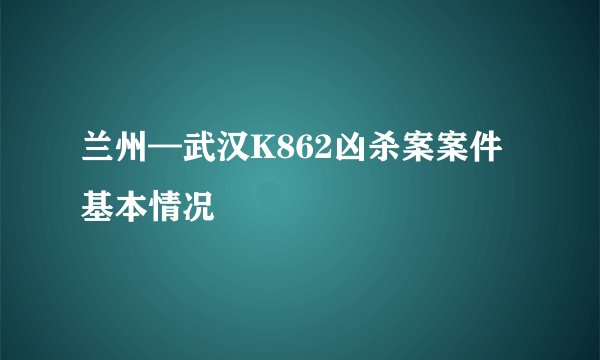 兰州—武汉K862凶杀案案件基本情况