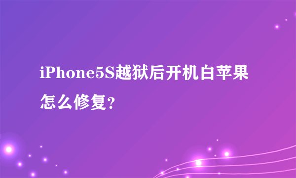 iPhone5S越狱后开机白苹果怎么修复？