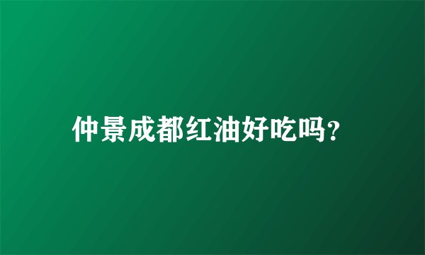 仲景成都红油好吃吗？