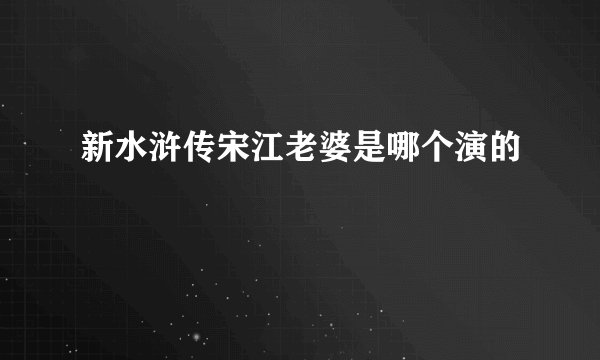新水浒传宋江老婆是哪个演的