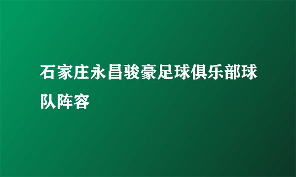 石家庄永昌骏豪足球俱乐部球队阵容