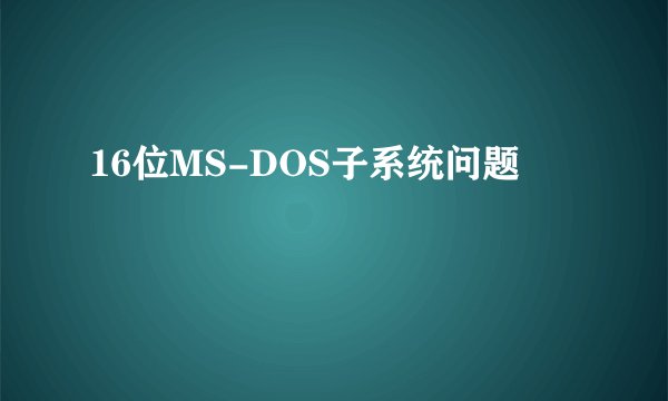 16位MS-DOS子系统问题