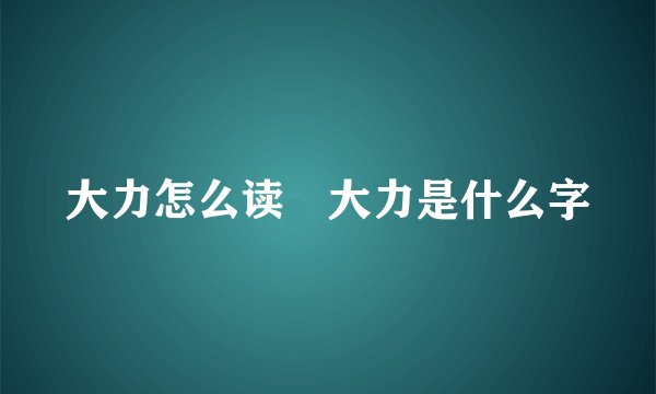 大力怎么读 大力是什么字
