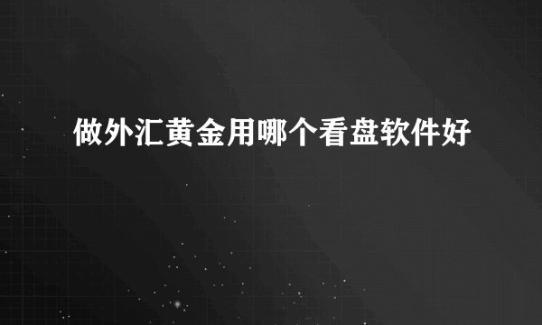 做外汇黄金用哪个看盘软件好