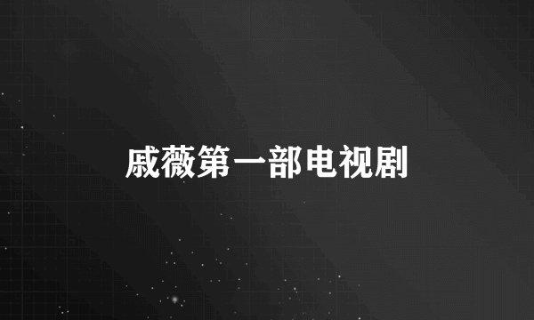 戚薇第一部电视剧