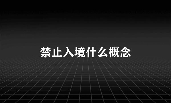 禁止入境什么概念