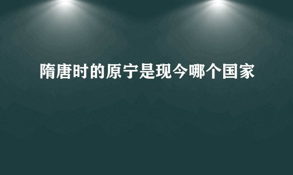 隋唐时的原宁是现今哪个国家