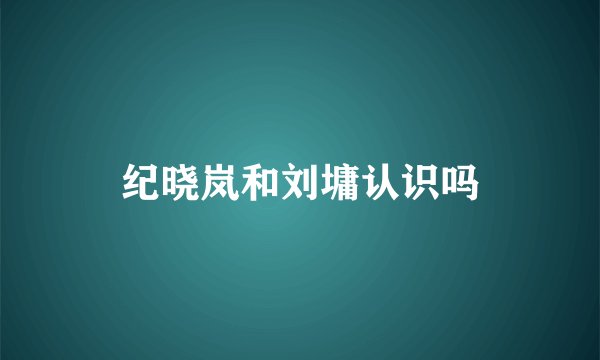 纪晓岚和刘墉认识吗