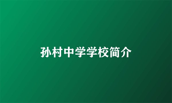孙村中学学校简介