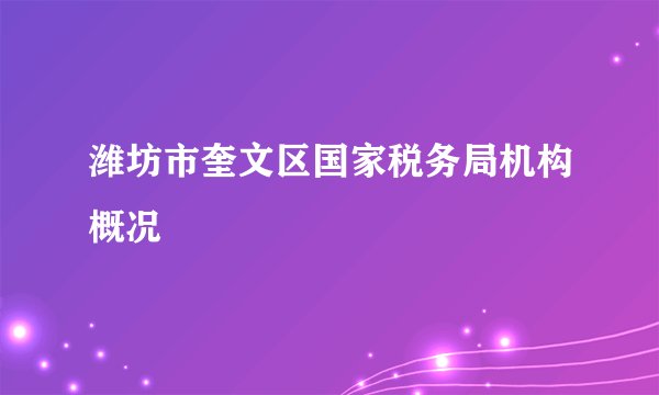 潍坊市奎文区国家税务局机构概况