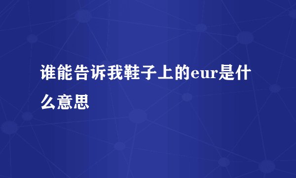 谁能告诉我鞋子上的eur是什么意思