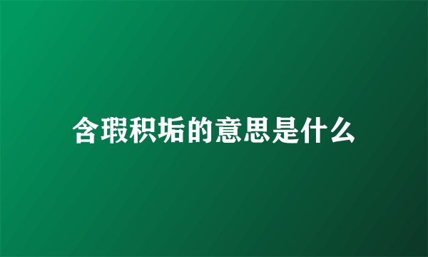 含瑕积垢的意思是什么