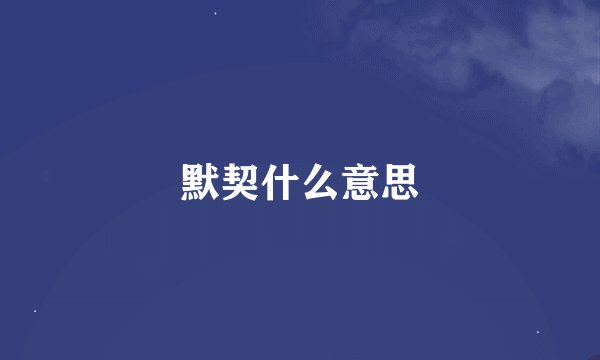 默契什么意思