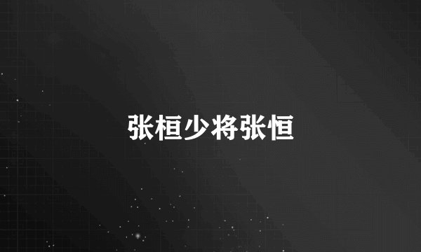 张桓少将张恒