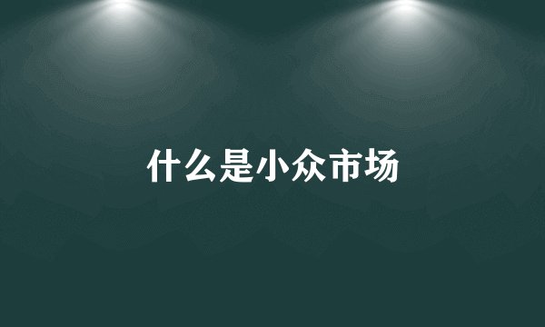 什么是小众市场
