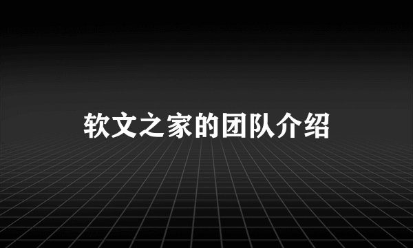 软文之家的团队介绍