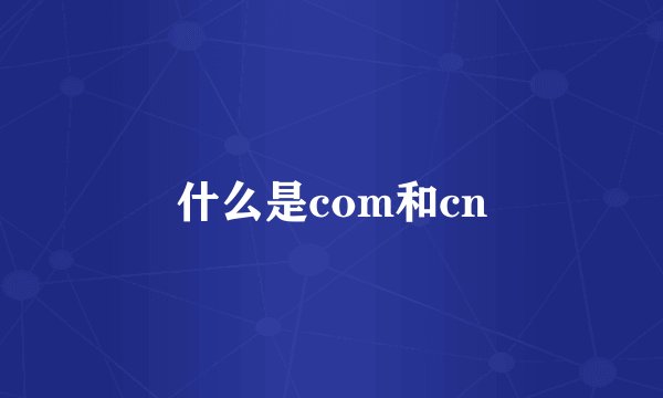 什么是com和cn