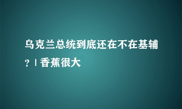 乌克兰总统到底还在不在基辅?| 香蕉很大
