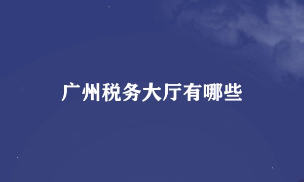 广州税务大厅有哪些
