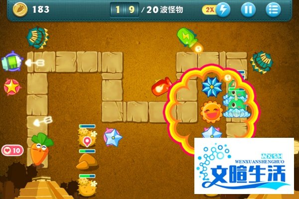 保卫萝卜沙漠主题第6关金萝卜攻略