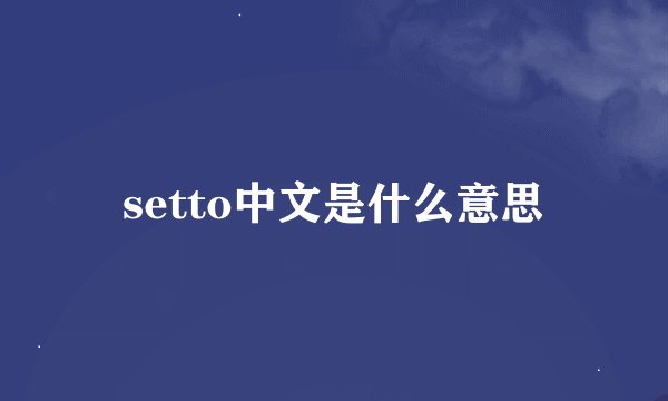 setto中文是什么意思