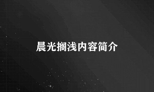 晨光搁浅内容简介