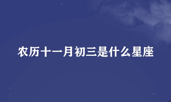 农历十一月初三是什么星座