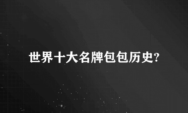 世界十大名牌包包历史?