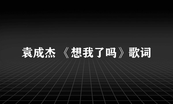 袁成杰 《想我了吗》歌词
