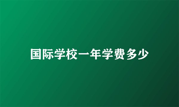 国际学校一年学费多少