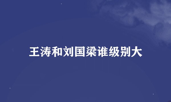 王涛和刘国梁谁级别大