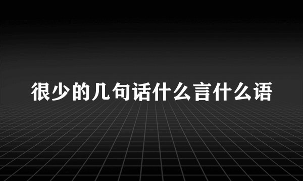 很少的几句话什么言什么语