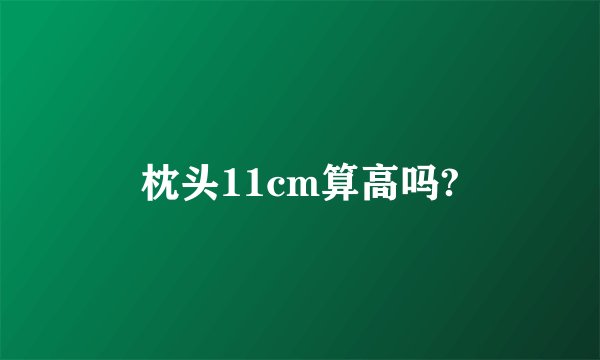 枕头11cm算高吗?
