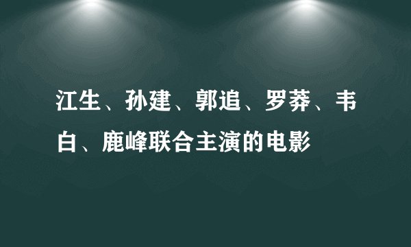 江生、孙建、郭追、罗莽、韦白、鹿峰联合主演的电影